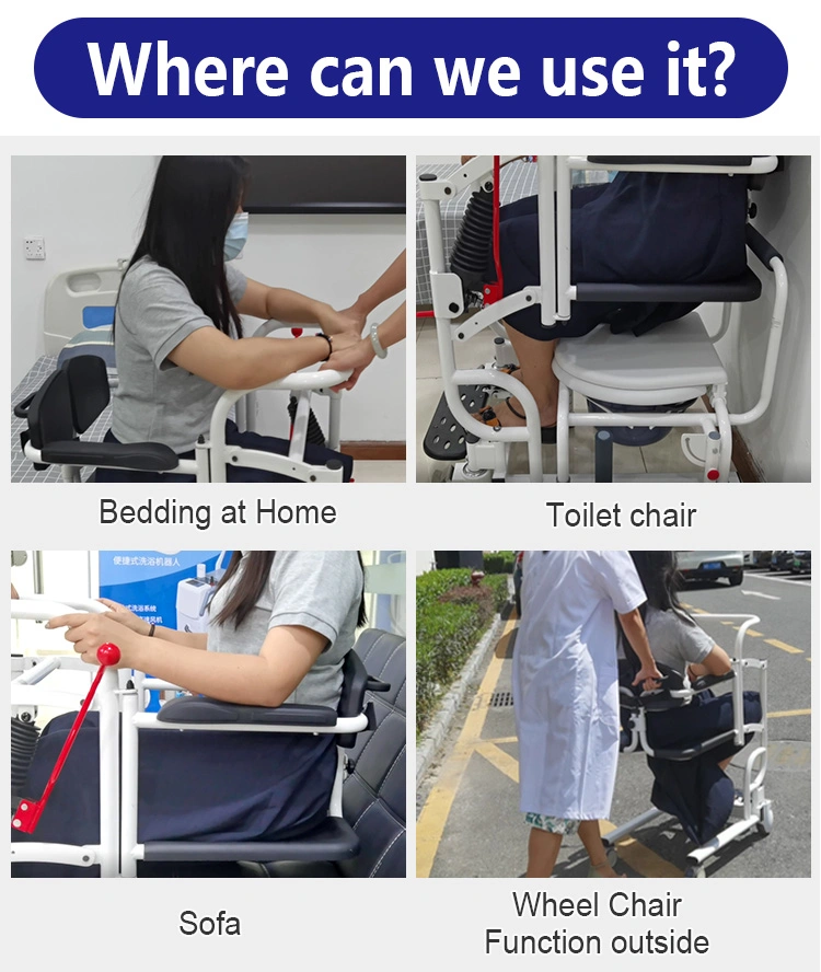 New Design Cheap Price Patient Lift Chair for Disabled Office Patient Transfer Lift Chair with Commode Shower Chairs Gas Lift Cylinder Wheel Chair Commode Chair